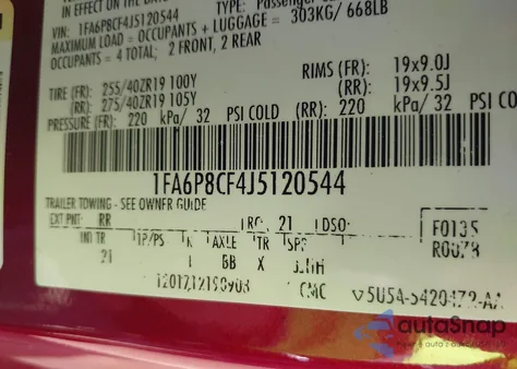 2018 Ford Mustang Gt from USA, damaged, VIN 1FA6P8CF4J5120544